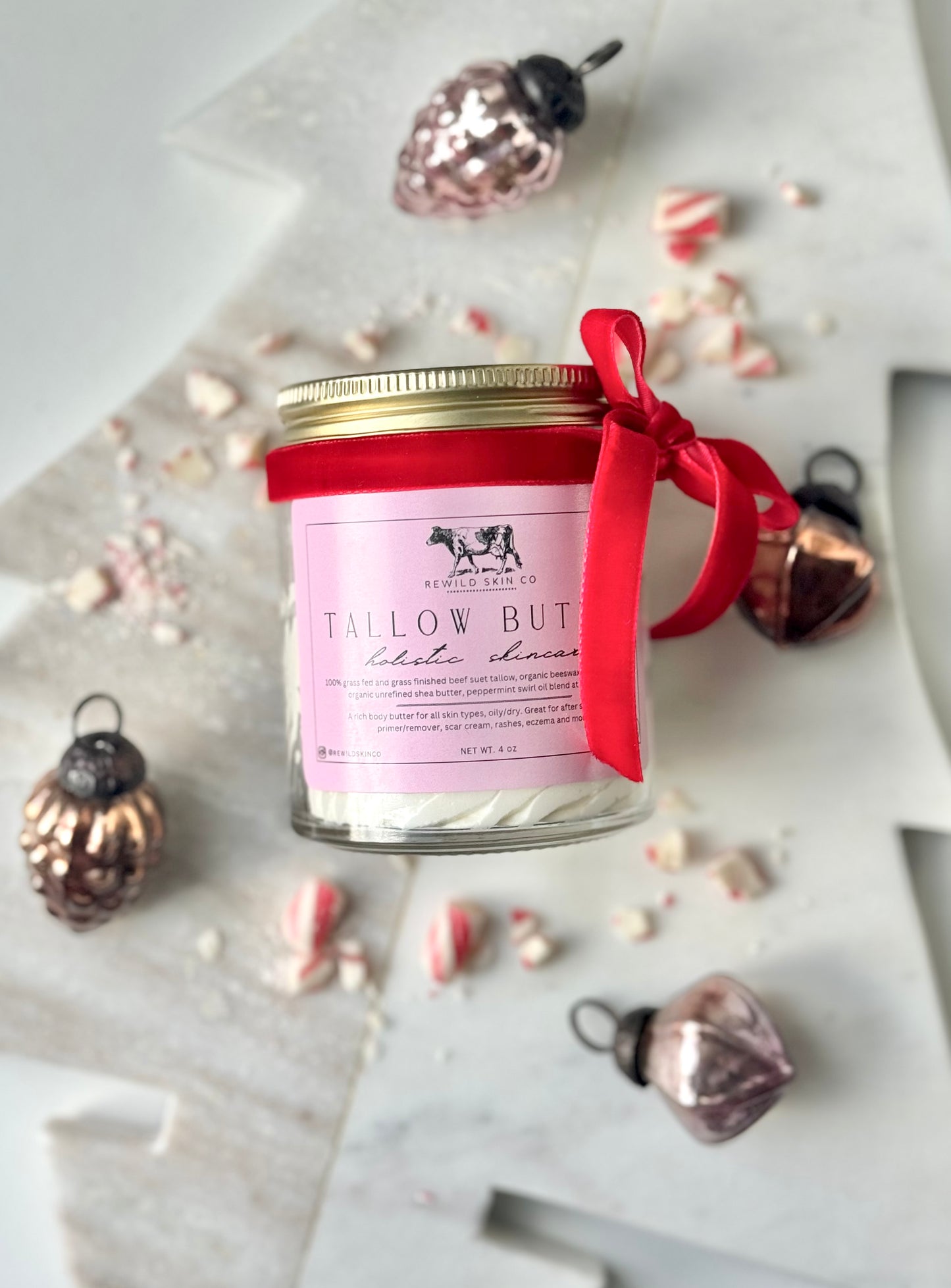 Peppermint Swirl Tallow Butter